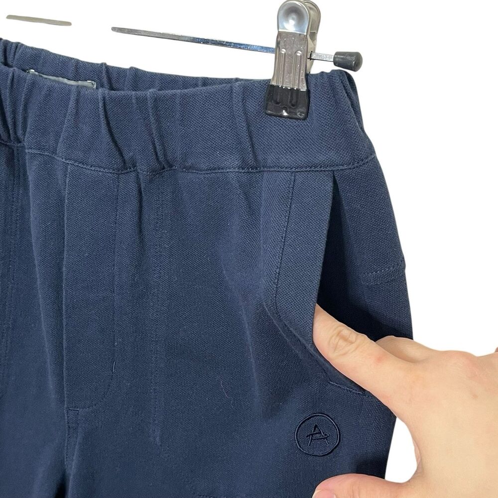 Aether Cropped Travel Pants Women's XS Navy Elastic Waist Casual Comfort Minimal - Picture 9 of 11